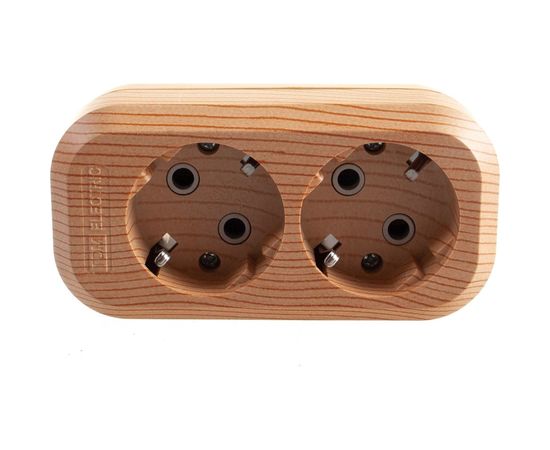 Розеточная колодка, 2 гнезда, сосна TDM SQ1806-0046 – изображение 2