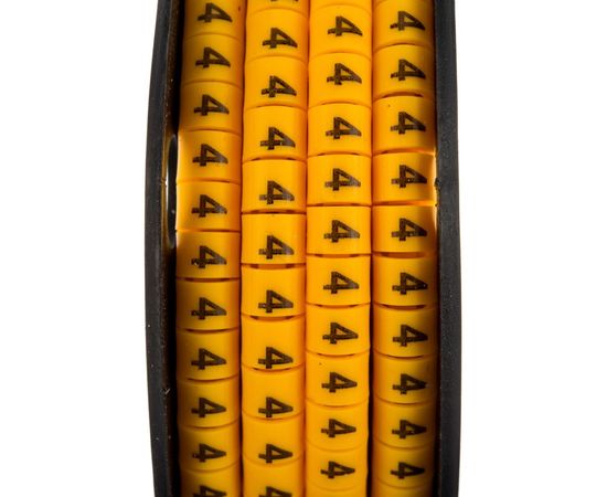 Кабель-маркер STEKKER 4 для провода сеч.2,5мм, желтый, CBMR25-4 39101 – изображение 4