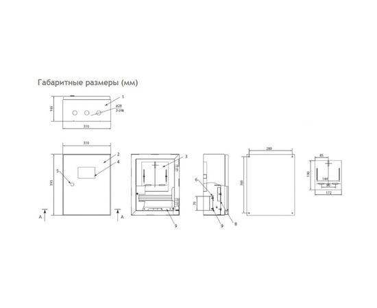 Учетно-распределительный щит ЩУ-1ф/1-0-12 IP66 395х310х165 TDM SQ0905-0100 – изображение 2