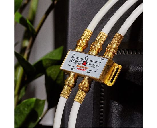 Делитель REXANT ТВ х 4 + 5шт. F BOX 5-1000 МГц GOLD 05-6103-1 – изображение 7