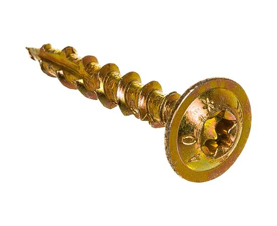 Универсальный саморез ГОСКРЕП конструкц. 6,0 x 40 желт., пресс шайба TX30 16 шт 14-0016740 – изображение 5