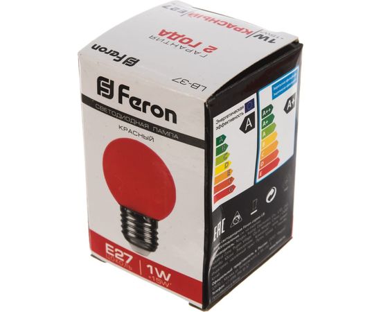 Лампа FERON LED 1вт Е27, красный, шар 25116 – изображение 3