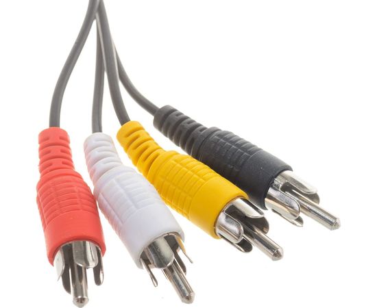 Шнур REXANT 4 RCA - 4 RCA, длина 1 метр, черный 17-0301 – изображение 5