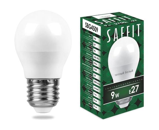 Светодиодная лампа SAFFIT 9W 230V E27 2700K, SBG4509 55082 – изображение 2