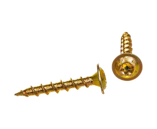 Универсальный саморез ГОСКРЕП конструкц. 6,0 x 40 желт., пресс шайба TX30 16 шт 14-0016740 – изображение 4