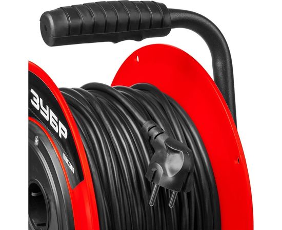 Удлинитель на катушке ЗУБР "ПВС 307", 40 м, 2500 Вт, 4 гнезда, ПВС 3х0,75 кв мм, 55083-40 – изображение 5