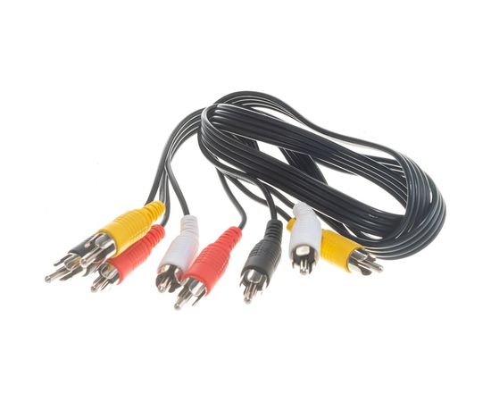 Шнур REXANT 4 RCA - 4 RCA, длина 1 метр, черный 17-0301 – изображение 3