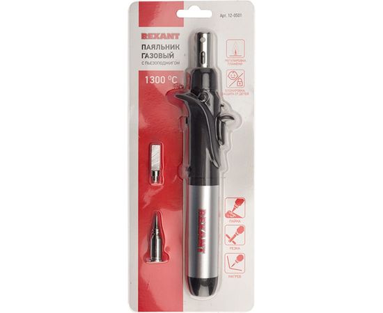 Газовый паяльник с пьезоподжигом REXANT 17 мл 12-0501 – изображение 6