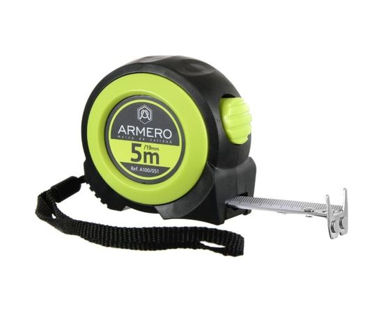 Рулетка с автоблокировкой, 5м/19мм, магнит, нейлон ARMERO A100/051 