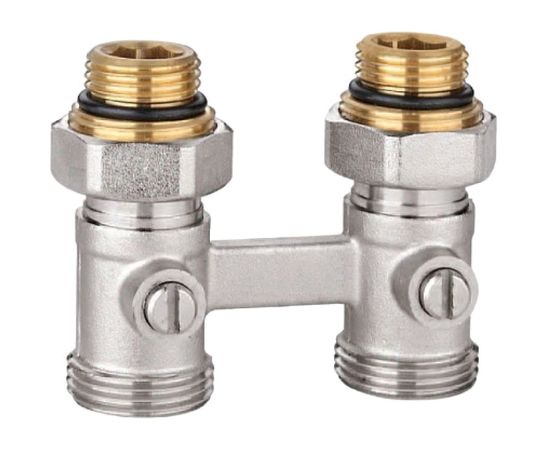 Запорно-присоединительный узел для нижнего подключения радиаторов EUROS прямой EU.ST6015045 12_k 