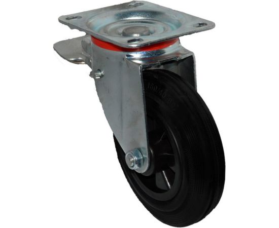 Колесо для мусорных контейнеров поворотное усиленное с тормозом SCВ80 200 мм MFK-TORG 4003200-KU 