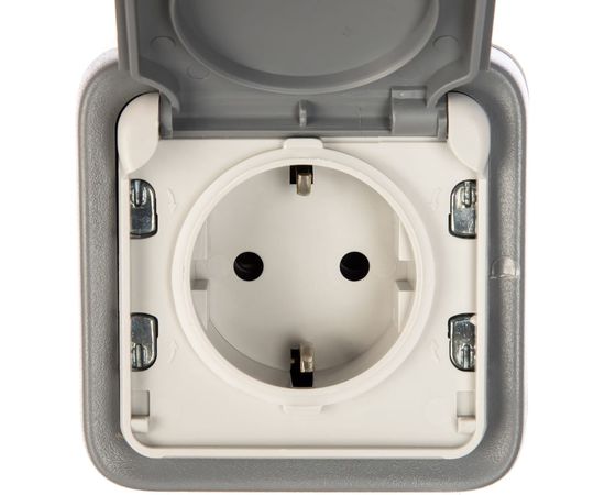 Розетка Legrand 1-м ОП Plexo с защитной крышкой IP55 серая Leg 069733 125014 