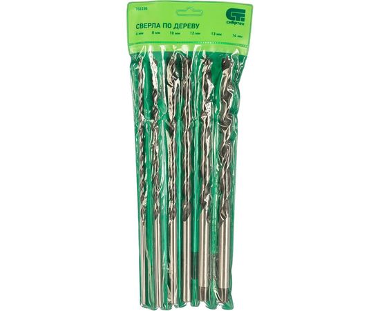 Набор сверл (6 шт; 6-14 мм; 300 мм) по дереву СИБРТЕХ 702235 