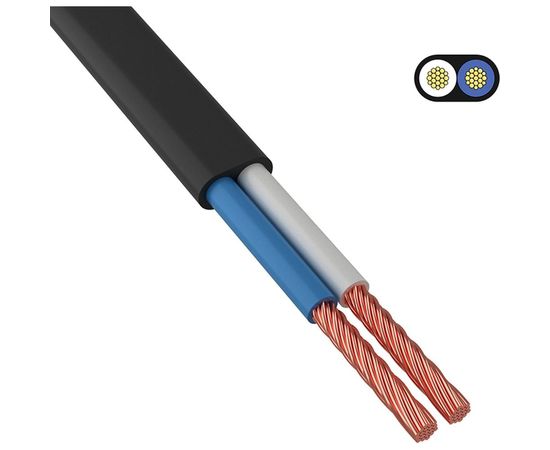 Провод ШВВП ККЗ 2х0,5 кв.мм 300 м черный ГОСТ 01-8083-6 