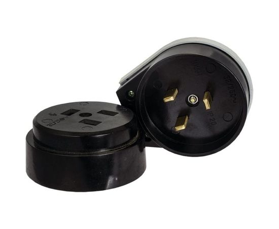 Разъем EKF PROxima РШ-ВШ 32А, 250В, 2P+PE, карболитовый, черный AS-250-O-03 