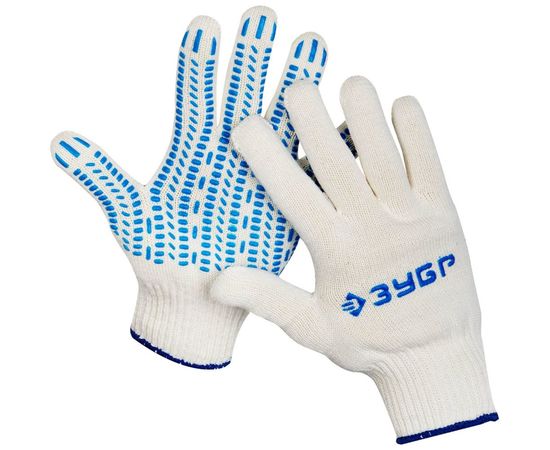 Перчатки хлопчатобумажные с защитой от скольжения (размер L-XL) Эксперт-протектор Зубр 11452-XL 