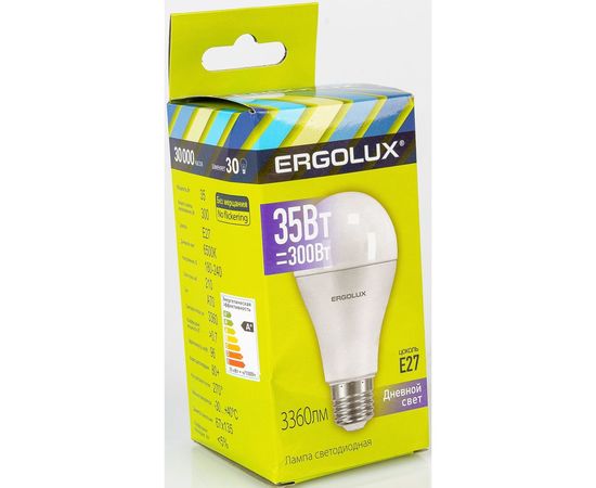 Светодиодная лампа Ergolux LED-A70-35W-E27-6K ЛОН, 35Вт, E27, 6500K, 180-240В 14232 – изображение 2