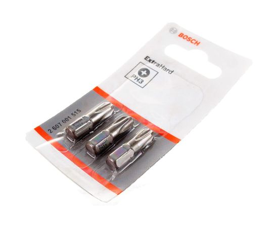 Бита Ph3 3 шт. (25 мм; Extra Hart, хвостовик шестигранный 1/4") Bosch 2607001515 – изображение 2
