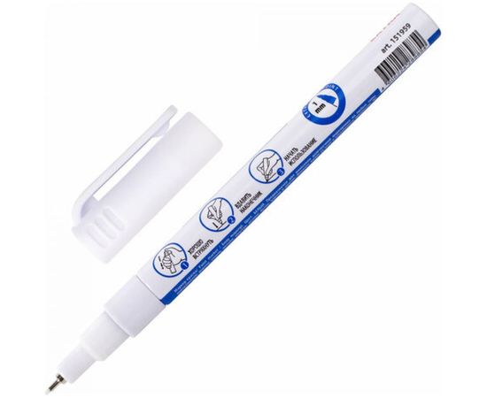 Лаковый маркер-краска BRAUBERG EXTRA paint marker 1 мм, белый улучшенный, нитро-основа, 151959 – изображение 2