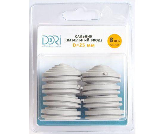 Сальник DORI d=25мм, D отверстия бокса 28мм, 8шт/блистер 2861 – изображение 2