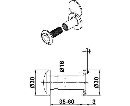 Дверной глазок Amig антик 5541 – изображение 2
