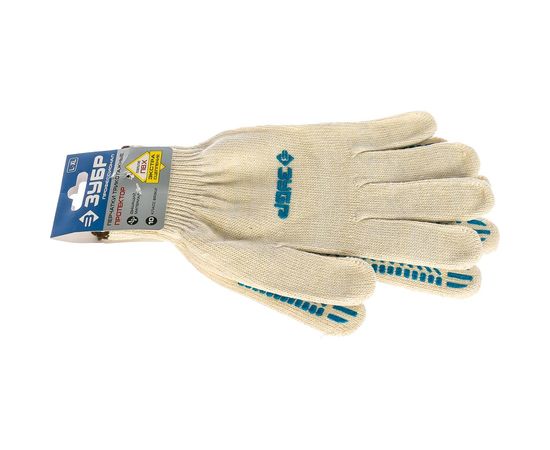 Перчатки хлопчатобумажные с защитой от скольжения (размер L-XL) Эксперт-протектор Зубр 11452-XL – изображение 2