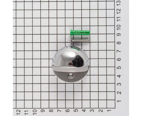 Дверной упор DOORLOCK V SPHERE CR серия Variant, полированный хром, сферический, высота 25мм, серая резина 79078 – изображение 2