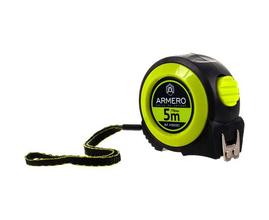 Рулетка с автоблокировкой, 5м/19мм, магнит, нейлон ARMERO A100/051 – изображение 2