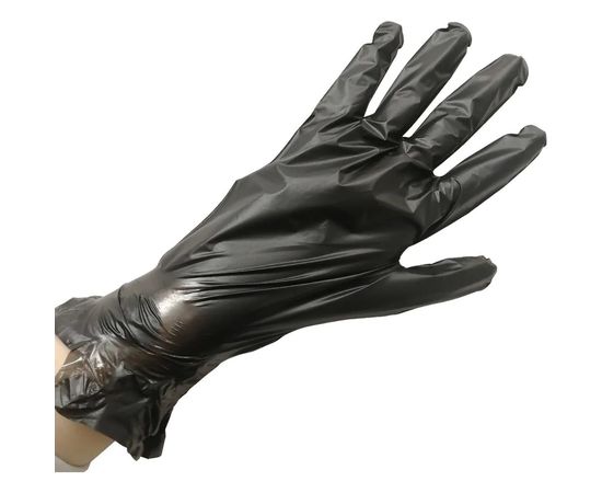 Одноразовые перчатки AVIORA эластомер, черные, размер М, 100 шт. 402-883 – изображение 3
