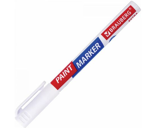 Лаковый маркер-краска BRAUBERG EXTRA paint marker 1 мм, белый улучшенный, нитро-основа, 151959 – изображение 5