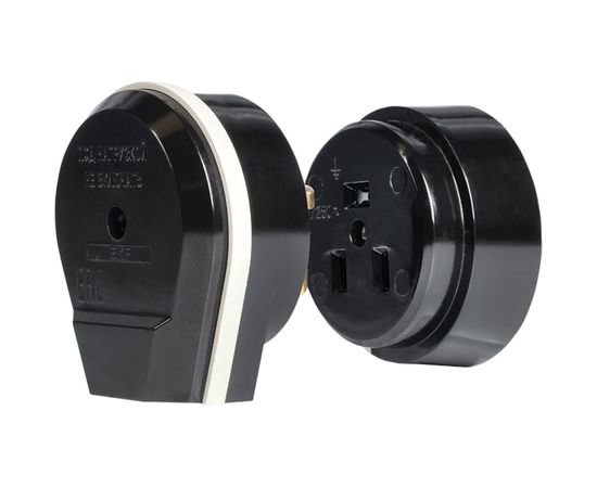 Разъем EKF PROxima РШ-ВШ 32А, 250В, 2P+PE, карболитовый, черный AS-250-O-03 – изображение 3