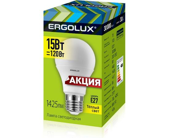 Светодиодная лампа Ergolux LED-A60-15W-E27-3K 14308 – изображение 2