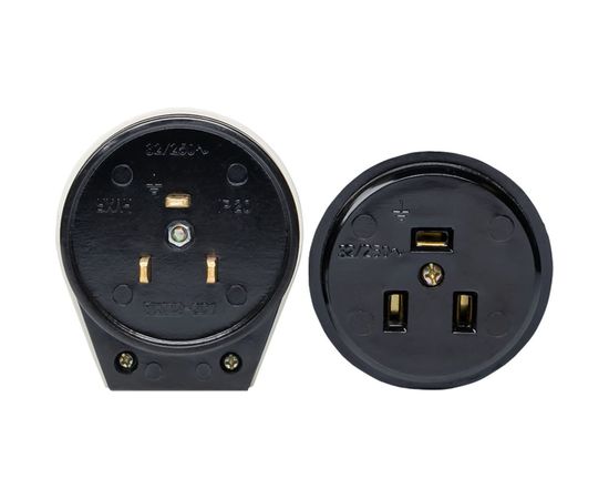 Разъем EKF PROxima РШ-ВШ 32А, 250В, 2P+PE, карболитовый, черный AS-250-O-03 – изображение 2