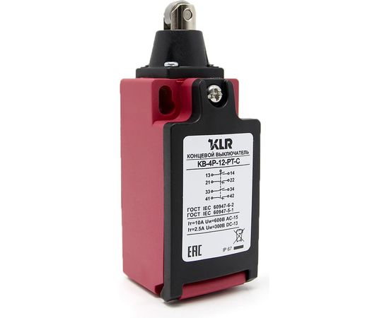Концевой выключатель KLR KB-4P-12-PT-C 2NO/2NC Snap action/10A/600VAC/Ввод М20 8800001 