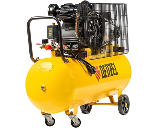 Воздушный компрессор с ременным приводом DENZEL BCV2200/100 2.2 кВт, 100 литров, 370 л/мин 58110 