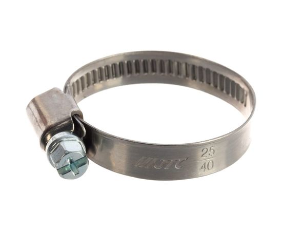 Червячный хомут JTC 25-40мм, нержавеющая сталь, ширина ленты 9мм ZN40 – изображение 4