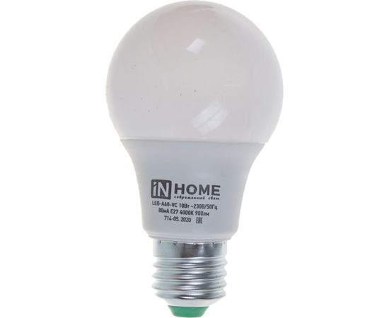 Светодиодная лампа IN HOME LED-A60-VC 10Вт 230В Е27 4000К 900Лм 4690612020211 – изображение 5