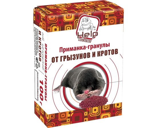 Приманка-гранулы для уничтожения КРОТОВ коробка 100 г HELP 80111 – изображение 2