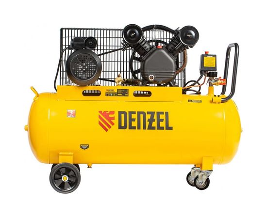 Воздушный компрессор с ременным приводом DENZEL BCV2200/100 2.2 кВт, 100 литров, 370 л/мин 58110 – изображение 3