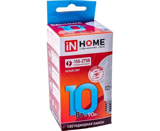 Светодиодная лампа IN HOME LED-A60-VC 10Вт 230В Е27 4000К 900Лм 4690612020211 – изображение 2
