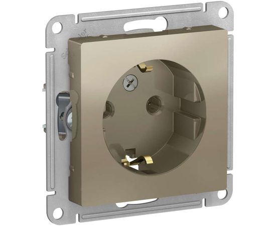 Механизм розетки Schneider Electric 1-м СП ATLAS DESIGN с заземлением, 16А, шампань ATN000543 1240326 