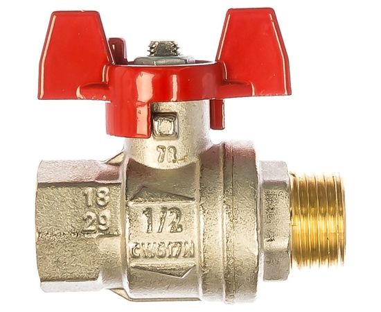 Шаровой кран RuB серия Milano S90 1/2", бабочка, В/Н, S90D26 