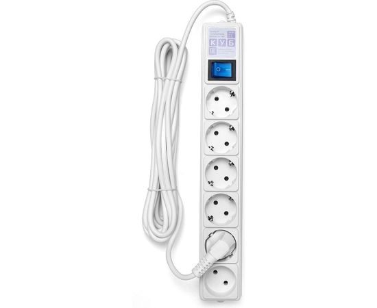 Фильтр-удлинитель Power Cube PC 5м 6р, бел. 16А/3,5кВт SPG(5+1)-16B-5М 