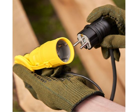 Угловая влагозащищенная вилка REXANT с/з, 16 А, IP44 каучук 111-003 – изображение 8