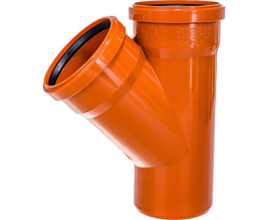 Двухраструбный тройник для наружной канализации Ostendorf 45 градусов, 110 мм 220300 – изображение 3