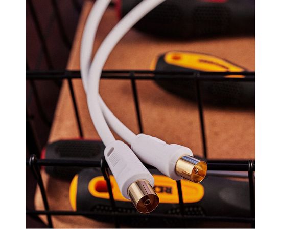 Шнур REXANT ТВ гнездо - ТВ штекер, длина 1,5 метра, белый 18-0002 – изображение 7