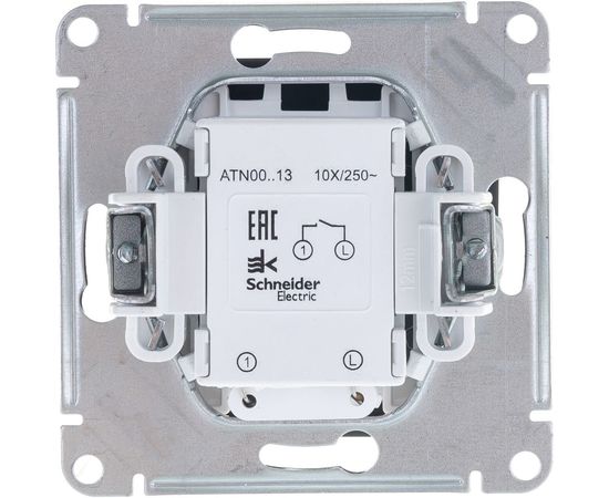 1-клавишный выключатель Schneider Electric ATLASDESIGN с подсветкой, сх.1а, 10АХ, КАРБОН ATN001013 – изображение 3