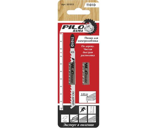 Пилки T101D (2 шт; 6 TPI; 100x75 мм; h=6-60 мм) по дереву и ламинату Pilorama 551013 – изображение 2