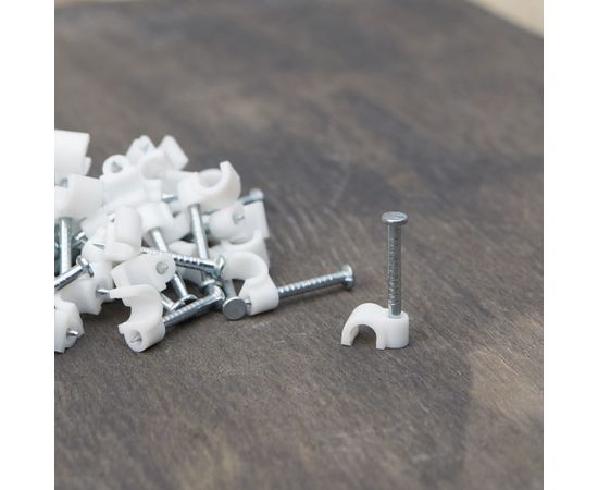 Круглый крепеж кабеля REXANT 3 мм, белый 50шт. 07-4003 – изображение 3