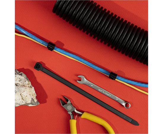 Широкий хомут REXANT nylon 8.0x200 мм 100 шт черный 07-0203 – изображение 3